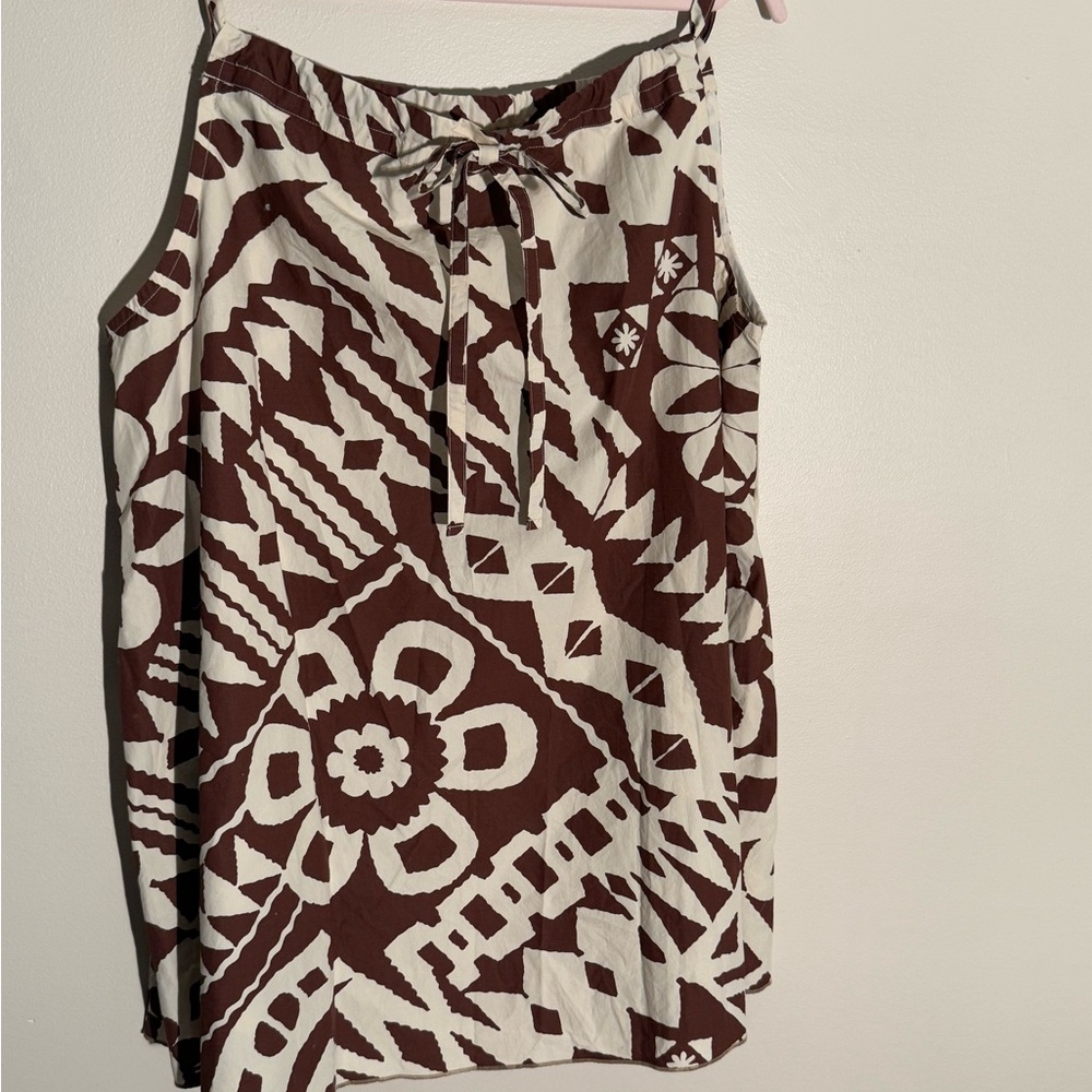 BDG Cream and Brown Printed Sleeveless Tank Top
